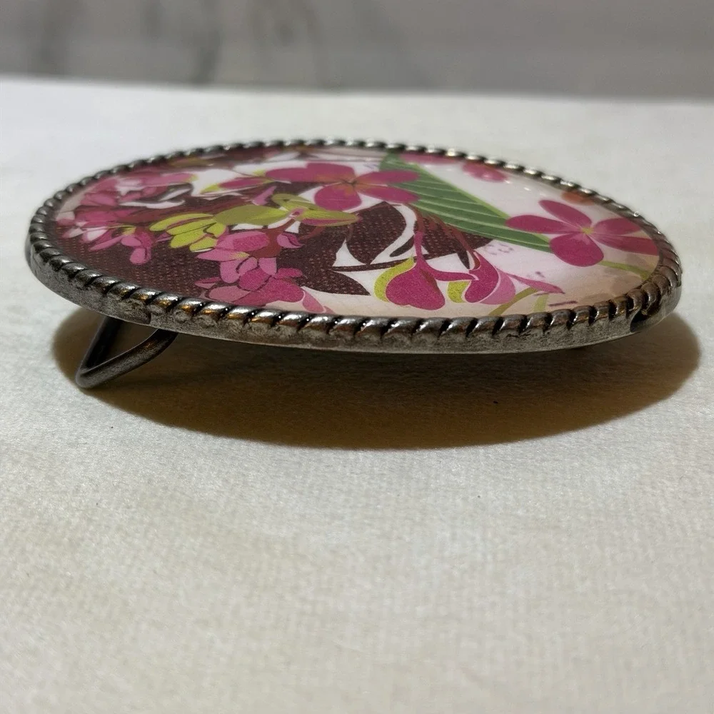 Vintage Signed Ivan Floral Belt Buckle